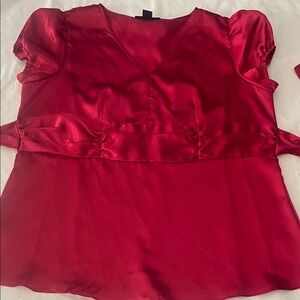 Style & Co. Vibrant Red Satin Blouse